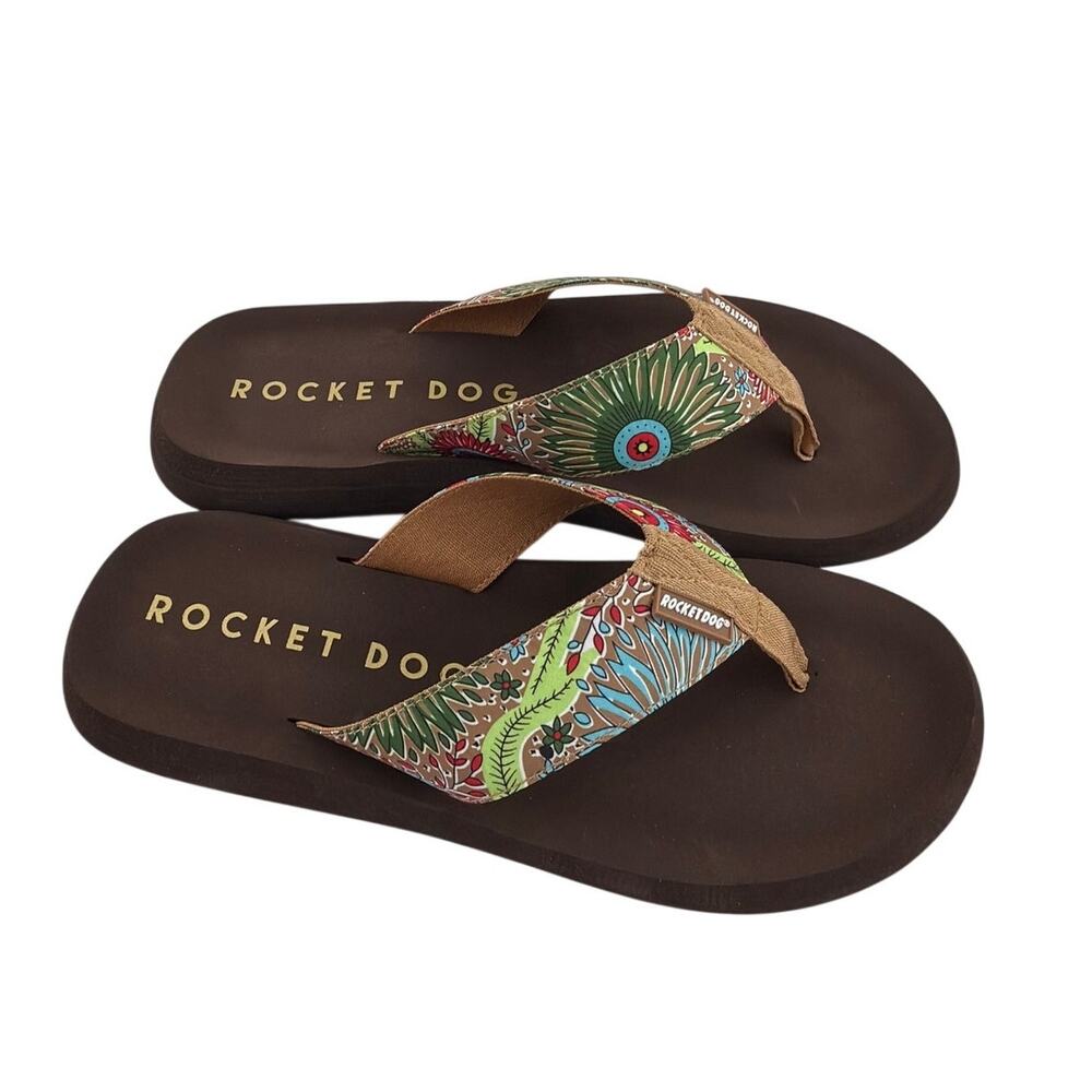Rocket Dog Women's Natural Spotlight Garden Flip Flop Sandals Size 10 - Picture 11 of 13